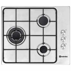 Placa de gas MEIRELES MG 3630 X 3 zonas gas butano 6250W 60cm mandos laterales inox
