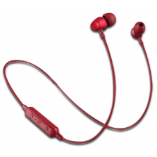NACEB AUDÍFONOS INTRAURICULARES CON MICRÓFONO NA-0314, INALÁMBRICO, BLUETOOTH, ROJO