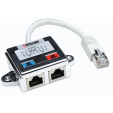 Adaptador de red INTELLINET - RJ-45, RJ-45, Hembra/hembra, Plata