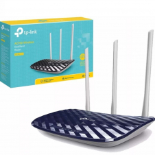 ROUTER TP-LINK ETHERNET ARCHER C20 AC750, INALÁMBRICO, 433MBIT/S, 2.4GHZ/5GHZ, CON 3 ANTENAS EXTERNAS