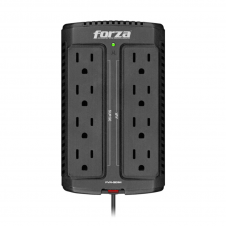Regulador FORZA Capacidad de voltaje 900VA/450W. 8 tomas de corriente.