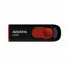 MEMORIA USB ADATA C008, 64GB, USB 2.0, NEGRO/ROJO AC008-64G-RKD