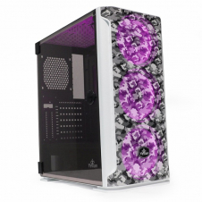 GABINETE YEYIAN HOLLOW 2500 CON VENTANA RGB, MIDI-TOWER, ATX/EATX/ITX/MICRO ATX, USB 3.0, SIN FUENTE, NEGRO/BLANCO YGH-49704