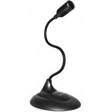 PERFECT CHOICE MICRÓFONO DE LUJO CON CUELLO FLEXIBLE, PC-110279, ALÁMBRICO, NEGRO