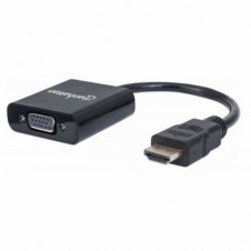 MANHATTAN ADAPTADOR HDMI MACHO - VGA HEMBRA, 22CM, NEGRO 151436