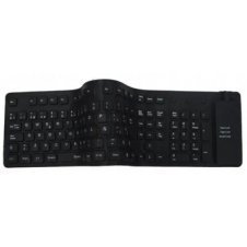 TECLADO BROBOTIX FLEXIBLE 801935, ALÁMBRICO, USB + PS/2, NEGRO (ESPAÑOL)