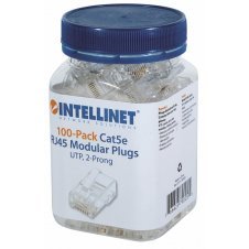 INTELLINET PLUGS MODULARES RJ-45, CATE5E, BOTE CON 100 PIEZAS TRANSPARENTES 790055