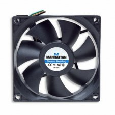 VENTILADOR MANHATTAN 3-PIN PARA PC, 80MM, 2500RPM, NEGRO 700955