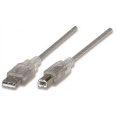 MANHATTAN CABLE DE ALTA VELOCIDAD USB 2.0, USB A MACHO - USB B MACHO, 4.5 METROS, PLATA 340465