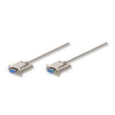 MANHATTAN CABLE SERIAL DE MÓDEM NULO DB9 HEMBRA - DB9 HEMBRA, 1.8 METROS, GRIS 301404