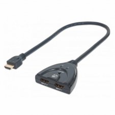 MANHATTAN SWITCH HDMI 1.3 DE 2 PUERTOS, 2X HDMI HEMBRA - 1X HDMI MACHO, NEGRO 207416