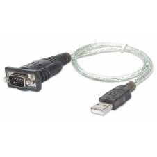 MANHATTAN ADAPTADOR USB A - SERIAL RS-232, 0.45 METROS, TRANSPARENTE 205146