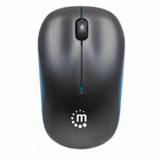 MOUSE MANHATTAN ÓPTICO SUCCESS, INALÁMBRICO, USB, 1000 DPI, NEGRO/AZUL 179416
