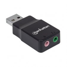 MANHATTAN CONVERTIDOR USB A AUDIO, NEGRO 152754