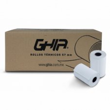 GHIA PAPEL TÉRMICO 57 X 40MM, REACCIÓN NEGRO, 50 PIEZAS CTG574N