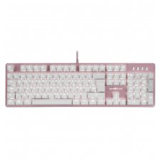 TECLADO GAMER GAME FACTOR KBG400-PK-RD, TECLADO MECÁNICO, SWITCH KRED RED, ALÁMBRICO, ROSA, (ESPAÑOL)