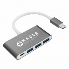 NACEB TECHNOLOGY HUB USB-C MACHO - 3X USB-A HEMBRA