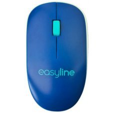 MOUSE EASY LINE ÓPTICO EL-995128, INALÁMBRICO, USB, 1000DPI, AZUL/BLANCO