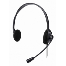 AUDIFONOS DIADEMA MANHATTAN CABLE CON ENCHUFE USB-A, MICROFONO AJUSTABLE NEGRO