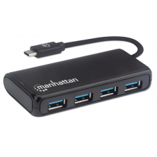 MANHATTAN HUB USB-C 3.2 MACHO - 4X USB 3.2 HEMBRA, 5000 MBIT/S, NEGRO 164924