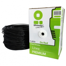 BROBOTIX BOBINA DE CABLE CAT6 UTP, 100 METROS, NEGRO 176122