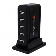 TECHZONE HUB USB 2.0 7 PUERTOS USB 2.0 HEMBRA, 480MBIT/S, NEGRO