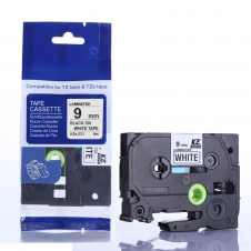 CINTA BROTHER LAMINADA TZE221 NEGRO SOBRE BLANCO 9MM