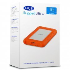 DD EXTERNO LACIE RUGGED USB-C 1TB 2.5 USB 3.1 CONTRAGOLPES, AGUA Y POLVO IP67 NARANJA/BLANCO