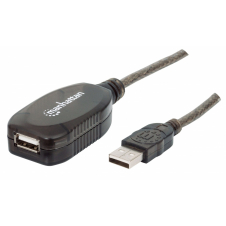 MANHATTAN CABLE USB A MACHO - USB A HEMBRA, 10 METROS, NEGRO