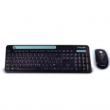 KIT DE TECLADO Y MOUSE TECHZONE TZ20COMB02-INA, INALÁMBRICO, USB, NEGRO/AZUL (INGLÉS)