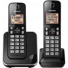 PANASONIC TELÉFONO INALÁMBRICO DECT KX-TGC352MEB, 2 AURICULARES, ALTAVOZ, NEGRO