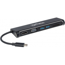DOCKING 4-1 MANHATTAN USB-C A HDMI VGA 2 USB 3.1 LECTOR TARJETAS SD M-H