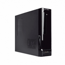 GABINETE ACTECK SLIM ATOM, MICRO ATX/MINI-ITX, 2X USB, INCLUYE FUENTE DE 450W, NEGRO AC-929042