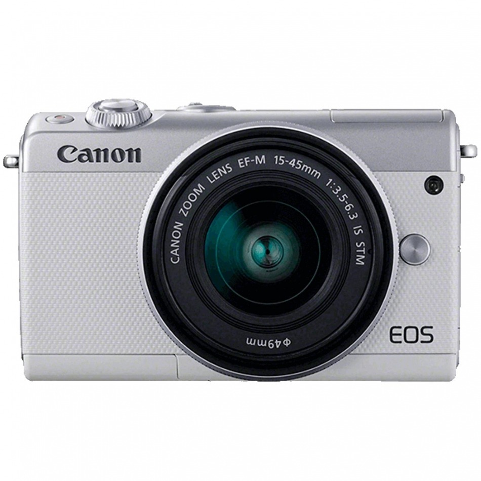 Camara digital reflex canon eos m100 + m15 - 45 s - cmos - 24.2mp - digic 7 - full hd - wifi - nfc - bluetooth - blanco