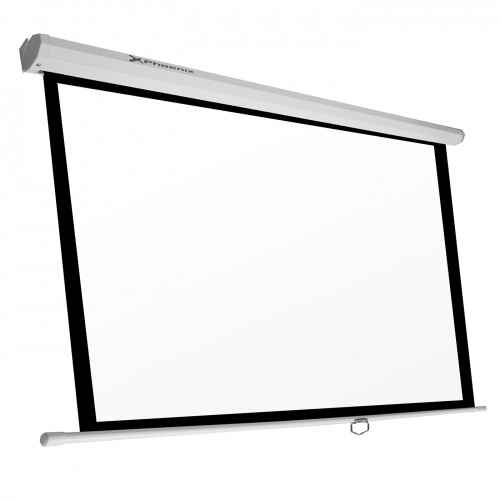 Pantalla manual videoproyector pared y techo phoenix 100´´ ratio 4:3 - 16:9 2m x 1.5m posicion ajustable - carcasa blanca - tela super resistente