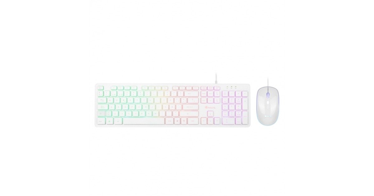 Ngs sprite kit de teclado y ratón led usb blanco clearance