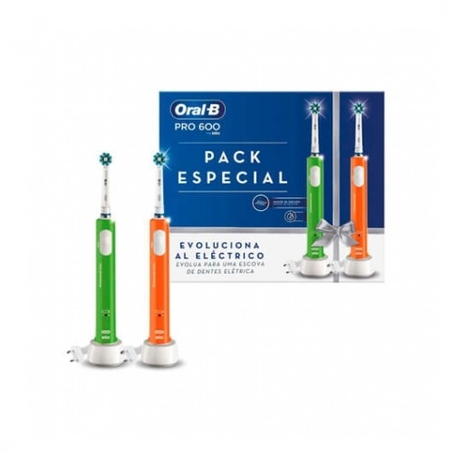 Cepillo dental electrico oral - b pro 600 duo 2xcabezal cross action - temporizador - 2xmangos