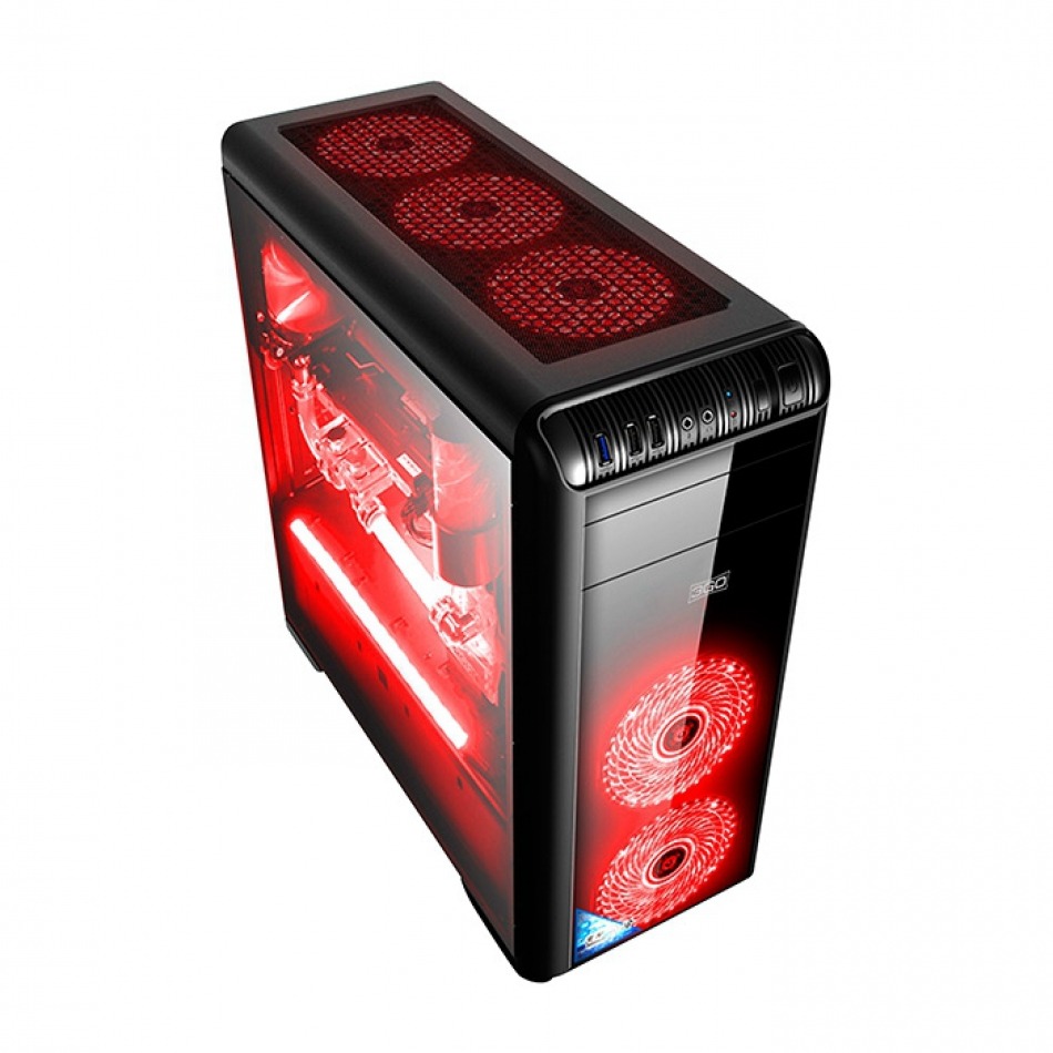 3GO Caja Hologram Atx Gaming Lat.Metacrilato Usb3