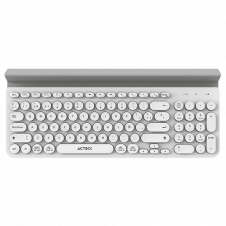 Teclado Acteck Inspire Comp TI695, Inalámbrico, Bluetooth/USB, Blanco/Gris (Español)