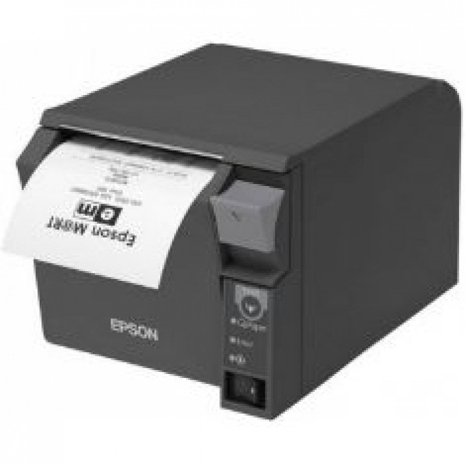 Epson TM T70II - Impresora de recibos - línea térmica - rollo 8 cm - 180 ppp - hasta 250 mm/segundo - USB 2.0, serial - gris oscuro
