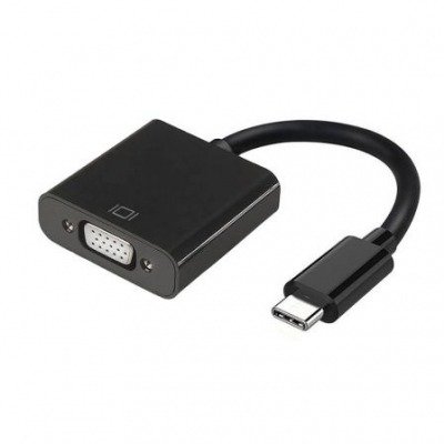Aisens - Conversor Usb-C A Vga, Usb-C/M-Hdb15/H, Negro, 15Cm