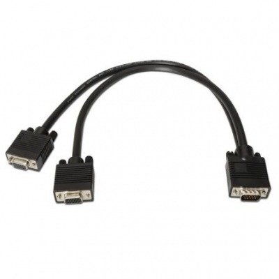 Aisens Cable Bifurcador Svga Hdb15/M-2Xhdb15/H Negro 45 Cm