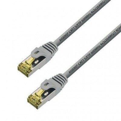 Aisens Cable De Red Rj45 Lszh Cat.7 600 Mhz S/Ftp Pimf Awg26 Gris 25Cm