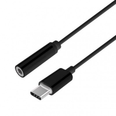Aisens Conversor USB-C a AUDIO estilo APPLE, USB-C/M-JACK 3.5/H, negro