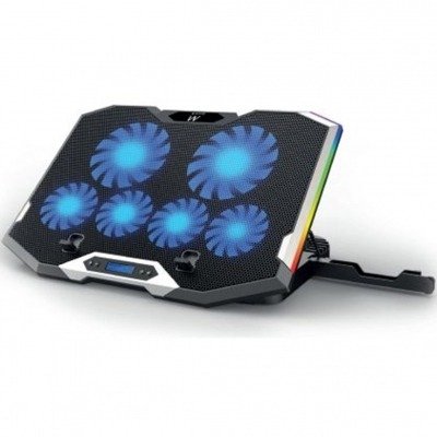 Ewent EW1260 Refrigerador RGB Multiangulo para Portátiles con 6 Ventiladores de Velocidad Ajustable