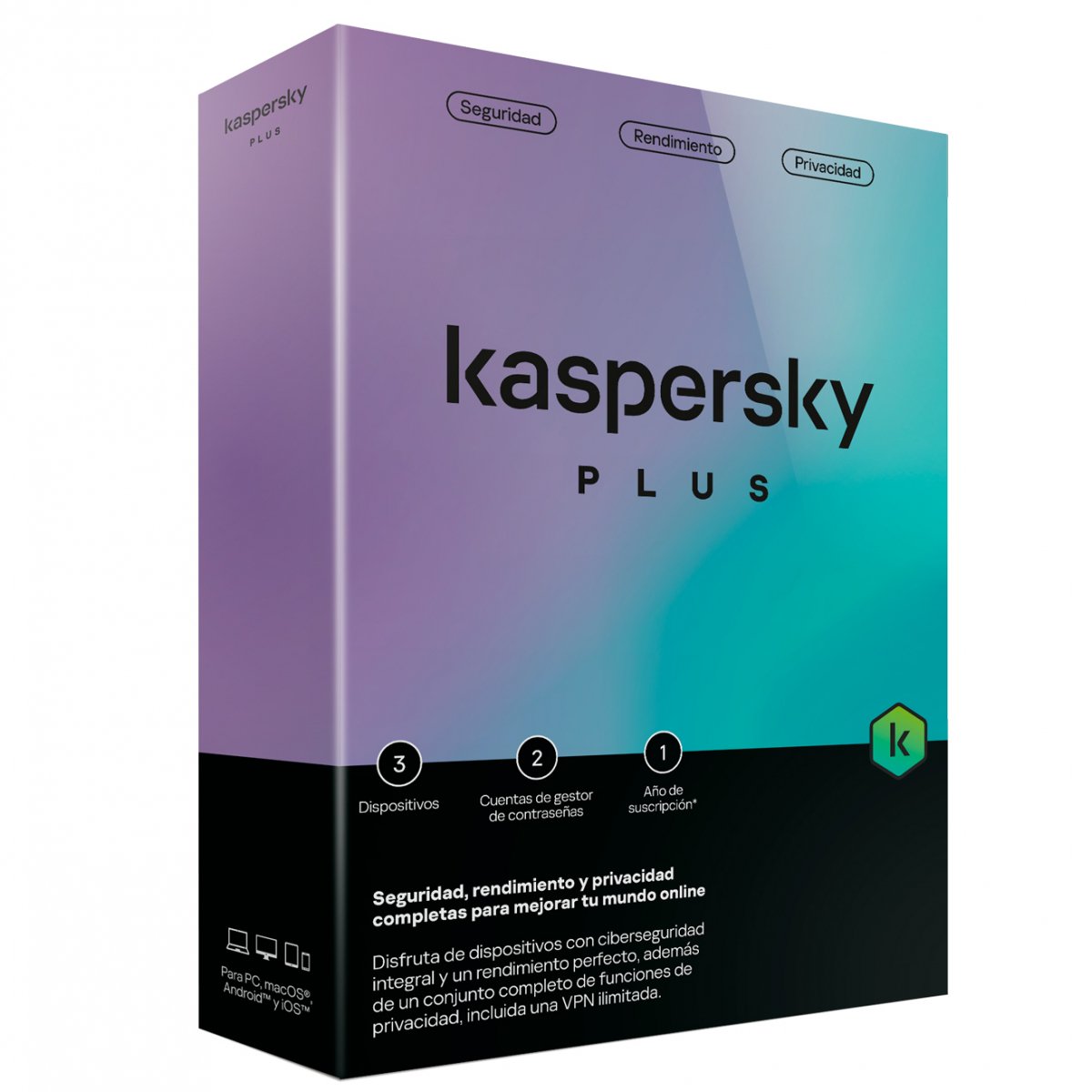 CAJA Kaspersky Plus 3 Usuarios 1 Año