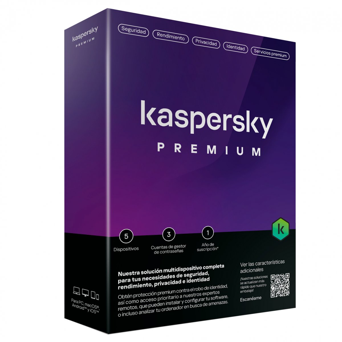CAJA Kaspersky Premiun 5 Usuarios 1 Año