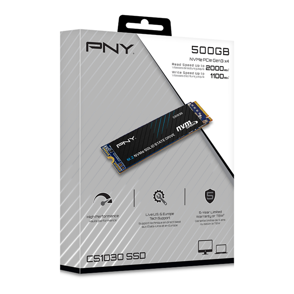 SSD PNY CS1030 M.2 500 GB PCI Express 3.0 3D NAND NVMe