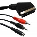 CABLE EUROCONECTOR / SVIDEO 4 Pines + 2xRCA 1.50M