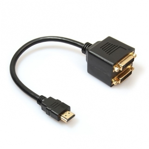 CABLE Y DUPLICADOR HDMI Macho a 2 DVI D Hembra 30cm